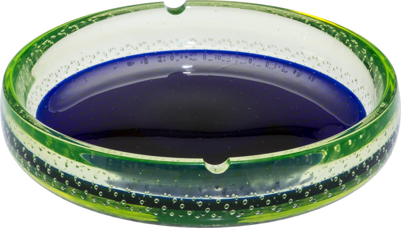 uranium glass cigar ashtray