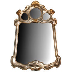 Silver 
Gold Leafed Hand Carved Fantasy Mirror