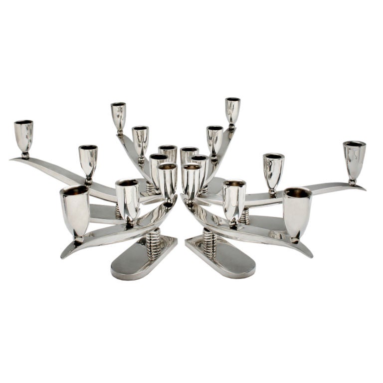 Collection of Sterling Candelabra Cartier and Mexican