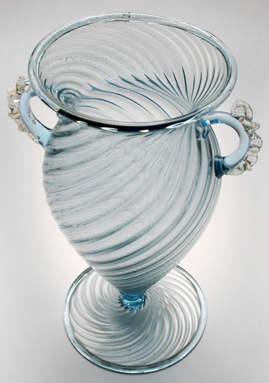 Italian Beautiful Venetian Classic Glass Vase For Sale