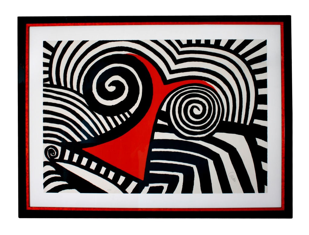 Large Alexander Calder Lithograph "Red Nose"