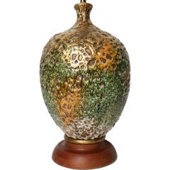 Large German Lava Glaze Ceramic  Table Lamp