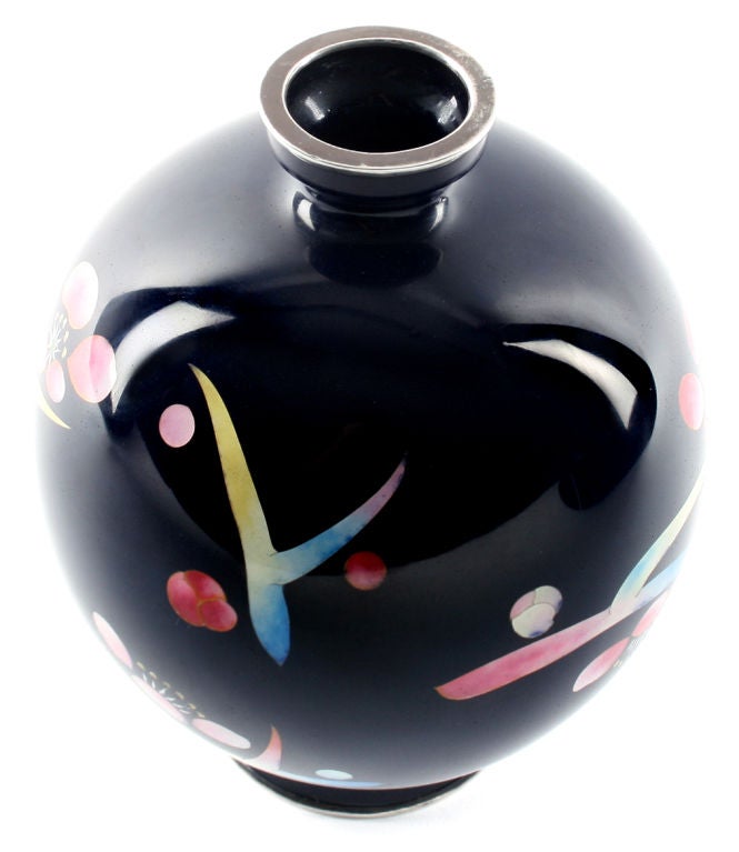 Japanese Modernist Cloisonné Bud Vase For Sale