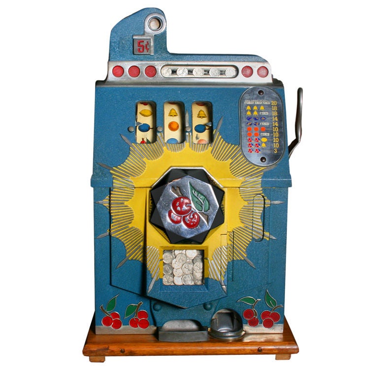 Mills 5 Cent Slot Machine 1937 Bursting Cherry