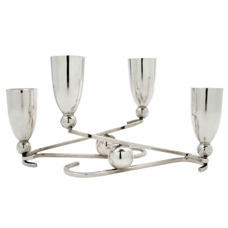 Pair of Sterling Candelabra For Sale
