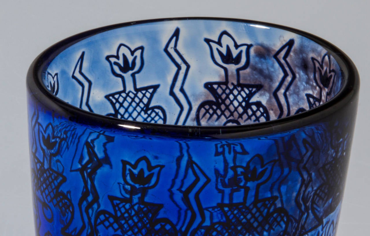 Orrefors Art Deco Graal Vase by Edward Hald 1