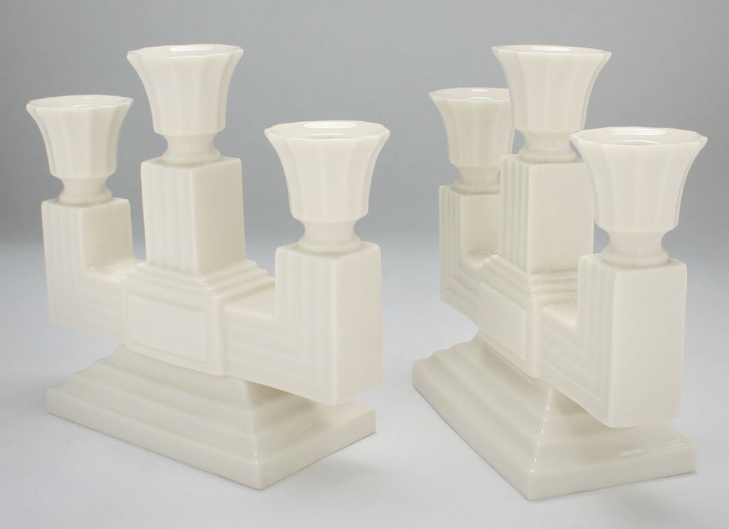 Porcelain Classic Art Deco Candelabra by Lenox