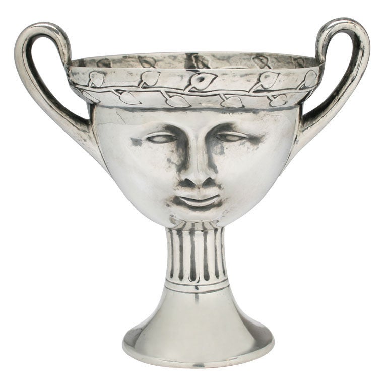 Modernist Sterling Figural Loving Cup