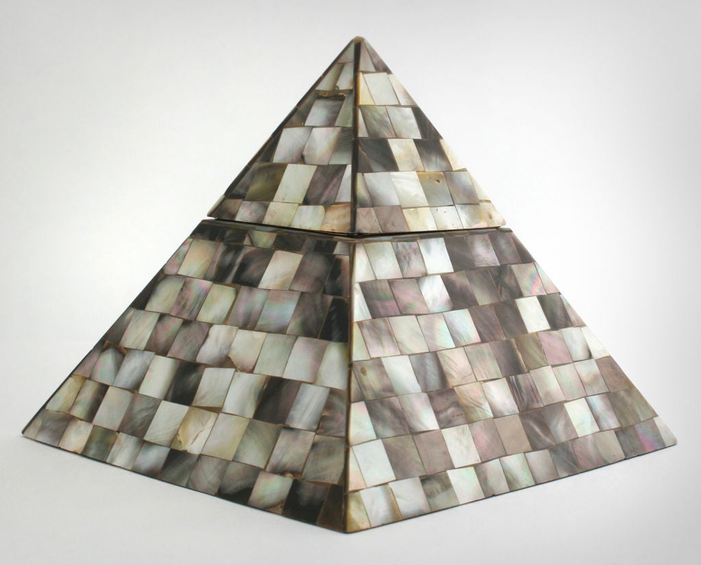 Late 20th Century Pyramidal Mother of Pearl Box