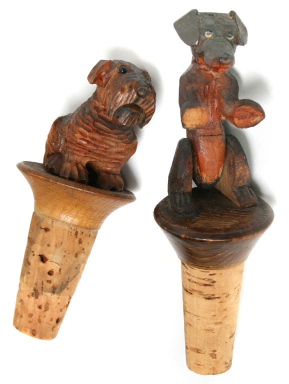 Collection of Hand Carved Figural Bottle Stoppers 3