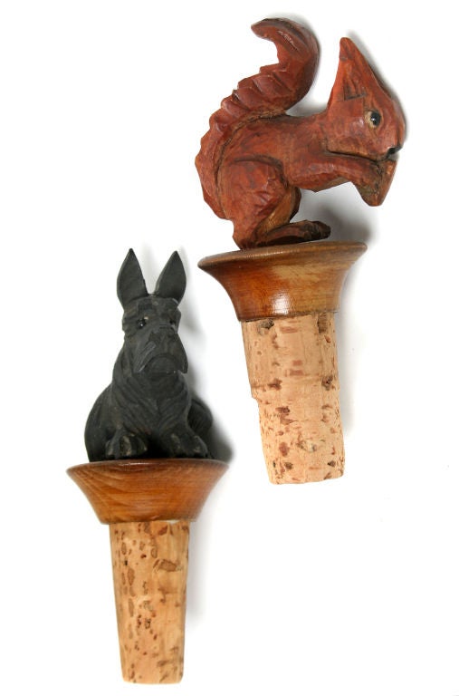Collection of Hand Carved Figural Bottle Stoppers 4