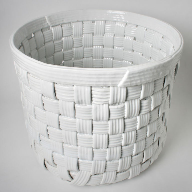 woven ceramic basket