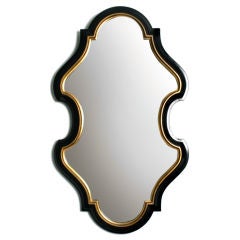 Dorothy Draper Style  Black and Gold Mirror