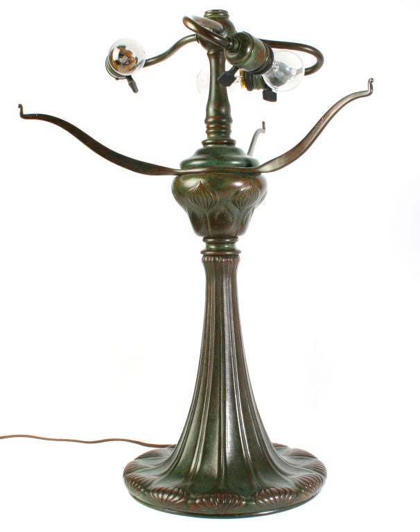 Bronze Tiffany  Studios Poinsettia Lamp