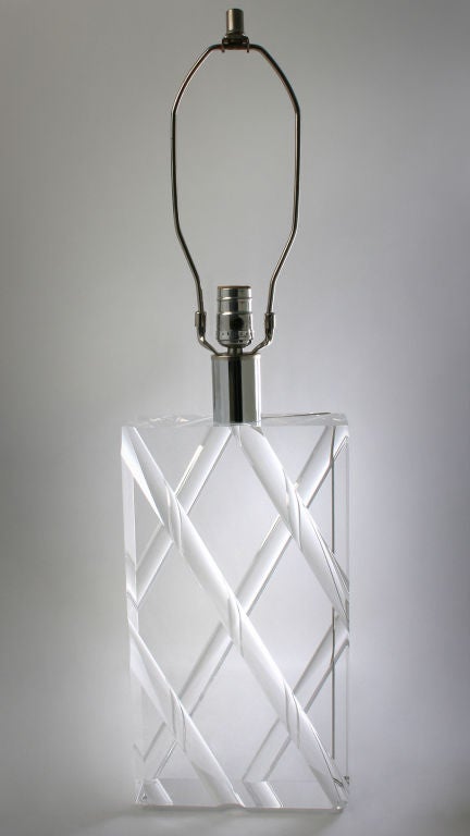 Single Optical Lucite Lamp