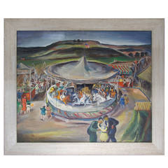 Fairgrounds Oil on Canvas Painting