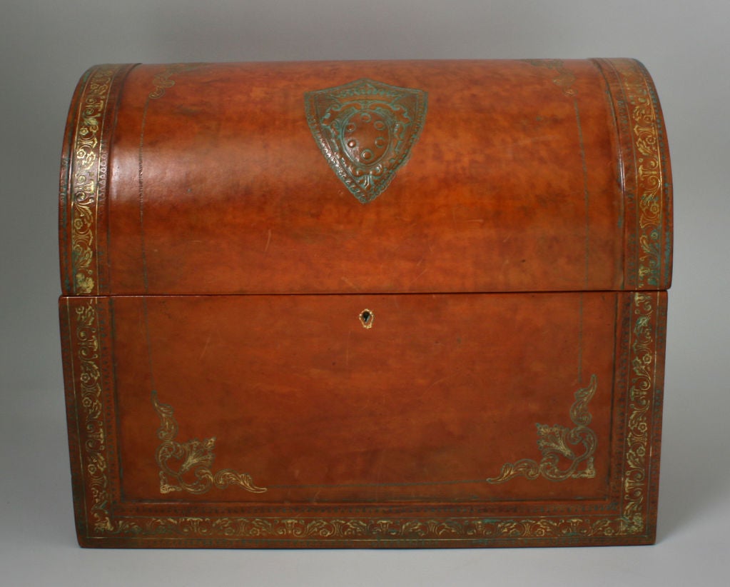 Italian Hand Tooled  Leather Chest