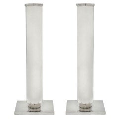Modernist Sterling Silver Candlesticks By Anders Nilson