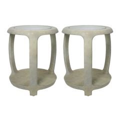 Pair of Maitland Smith Shagreen Side Tables