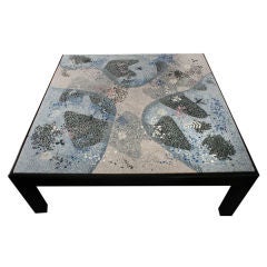 Large Terrazzo Coffee Table Flora and Fauna Motif