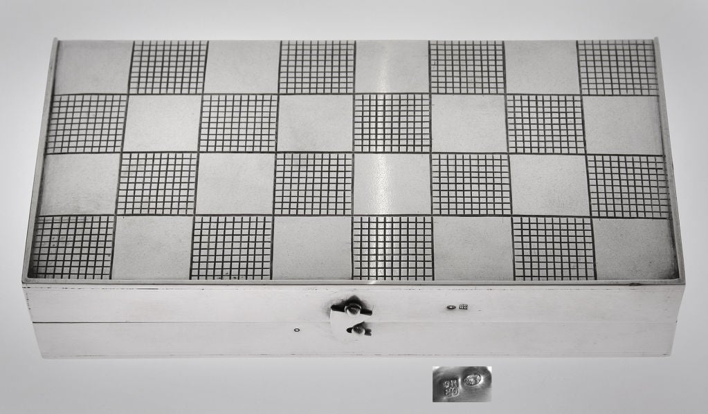 Art Deco Polish Silver Traveling Chess Set For Sale 3