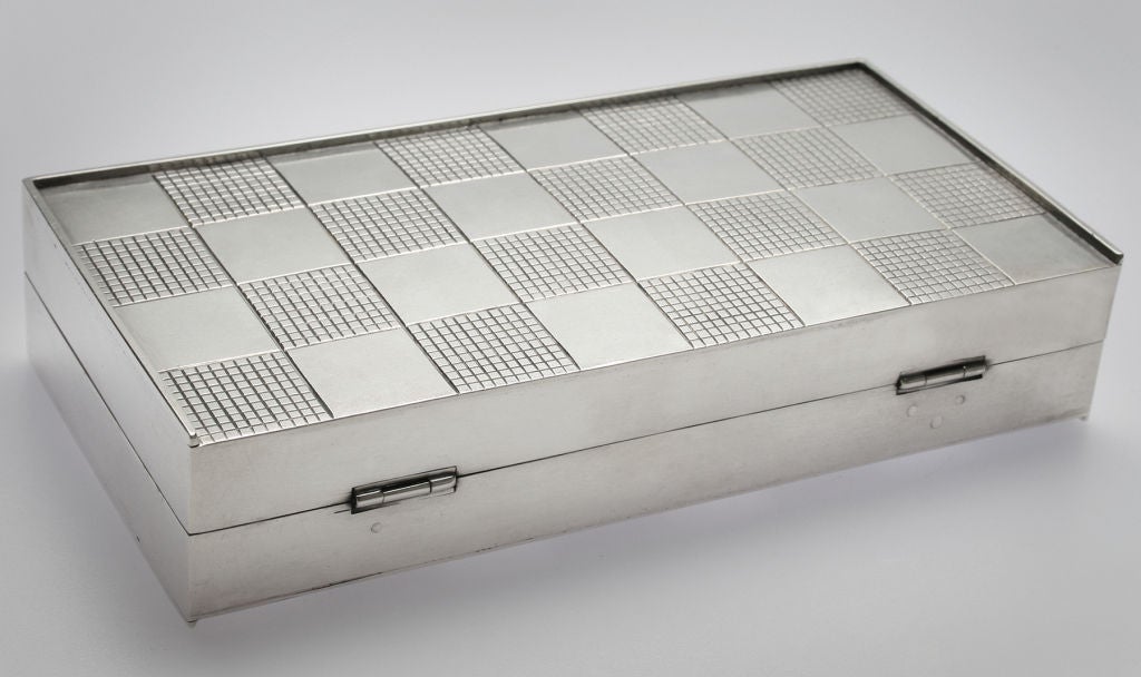 Art Deco Polish Silver Traveling Chess Set For Sale 4