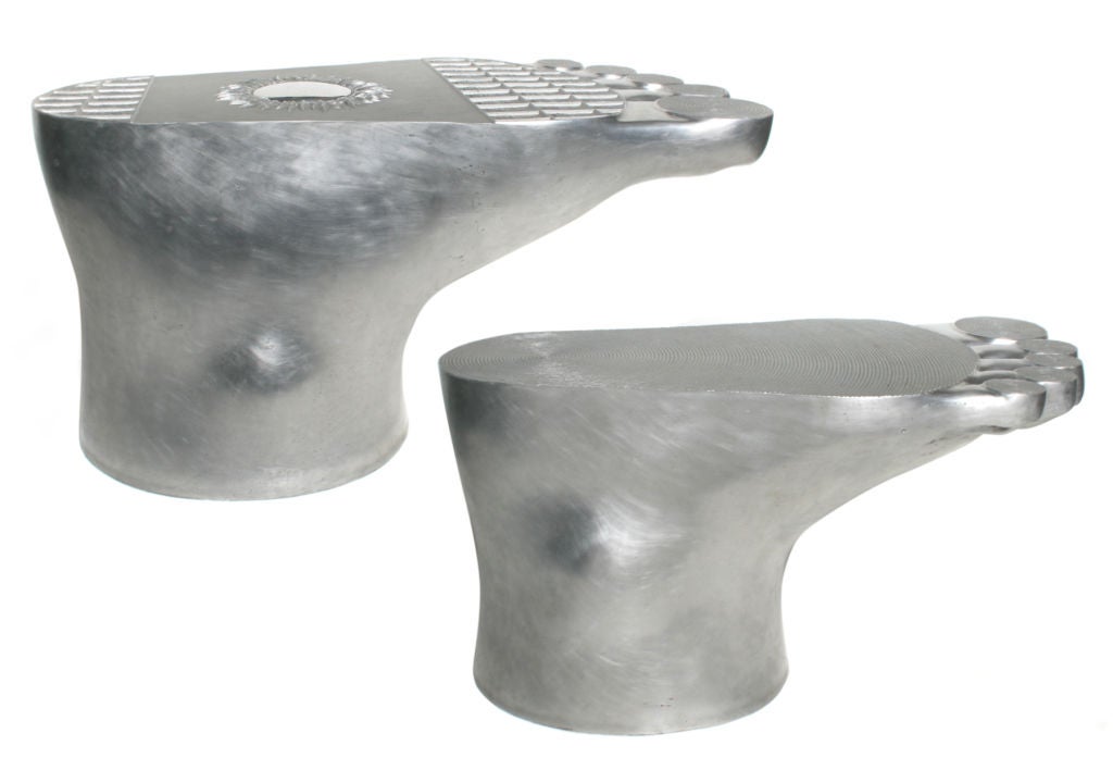 These fabulous pair of feet are just great!  Each one is different. Artist made, they are sculptures that can be used as end tables, stools, or bases for a larger coffee table.

PLEASE NOTE THAT THIS IS THE NET PRICE.