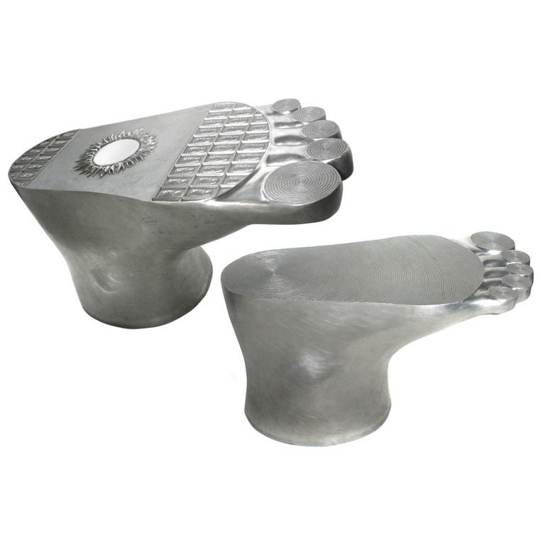 Fabulous Pair of  Sculptural Feet  End Tables or Stools