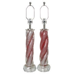 Twisted Murano Glass Lamps