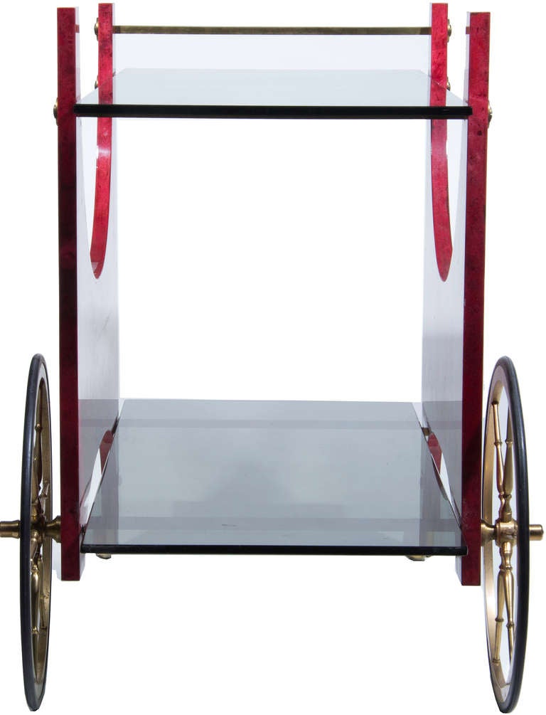 Late 20th Century Aldo Tura Bar Cart, Trolley For Sale