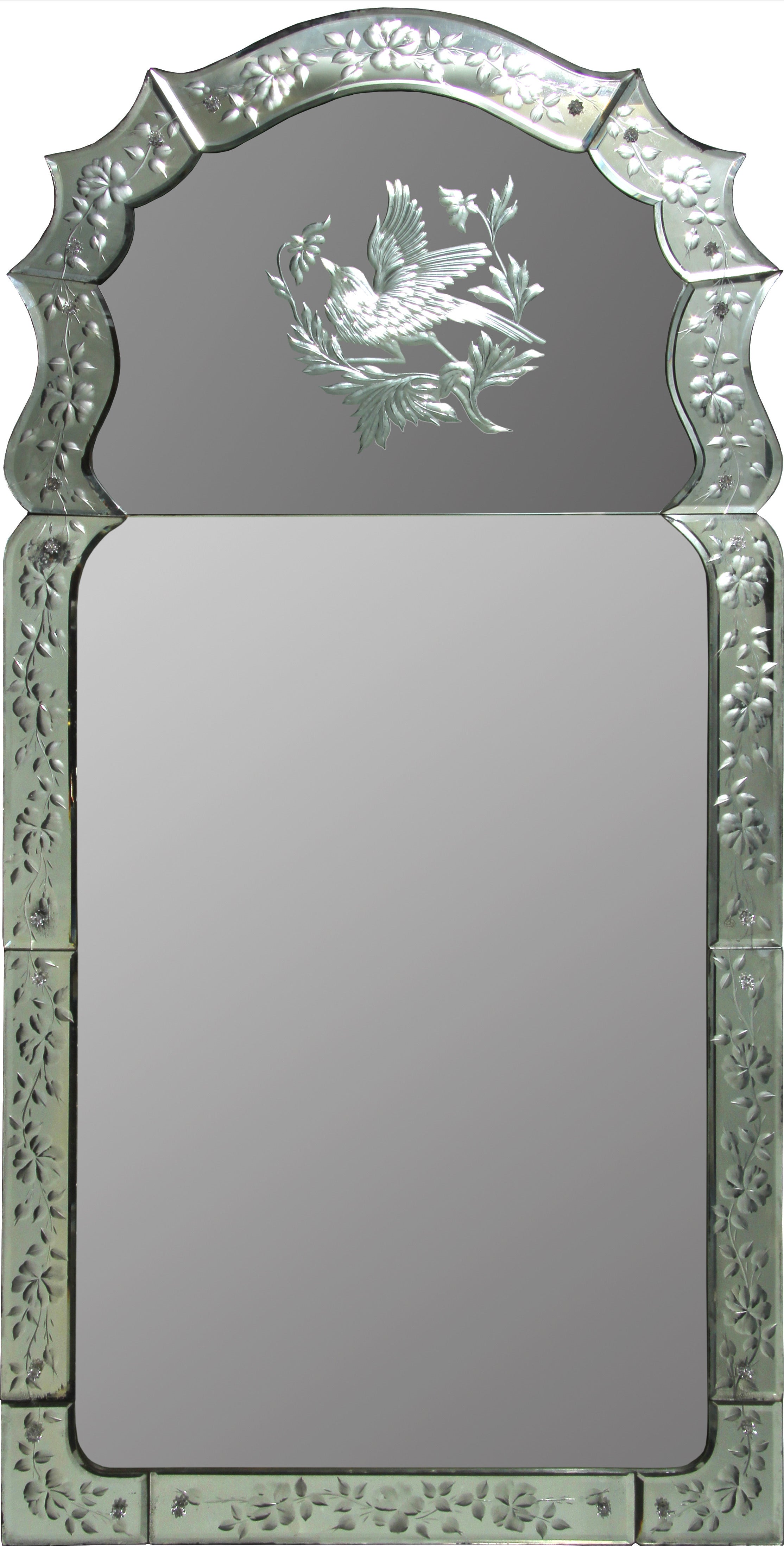 Art Deco Venetian Reverse Carved Mirror