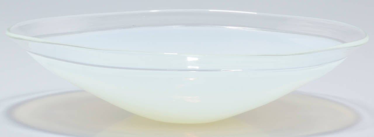 Large Opalescent Glass Centerpiece Bowl 1