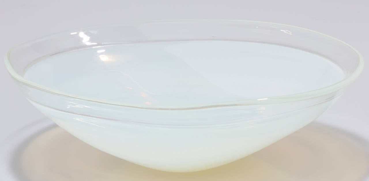Large Opalescent Glass Centerpiece Bowl 2