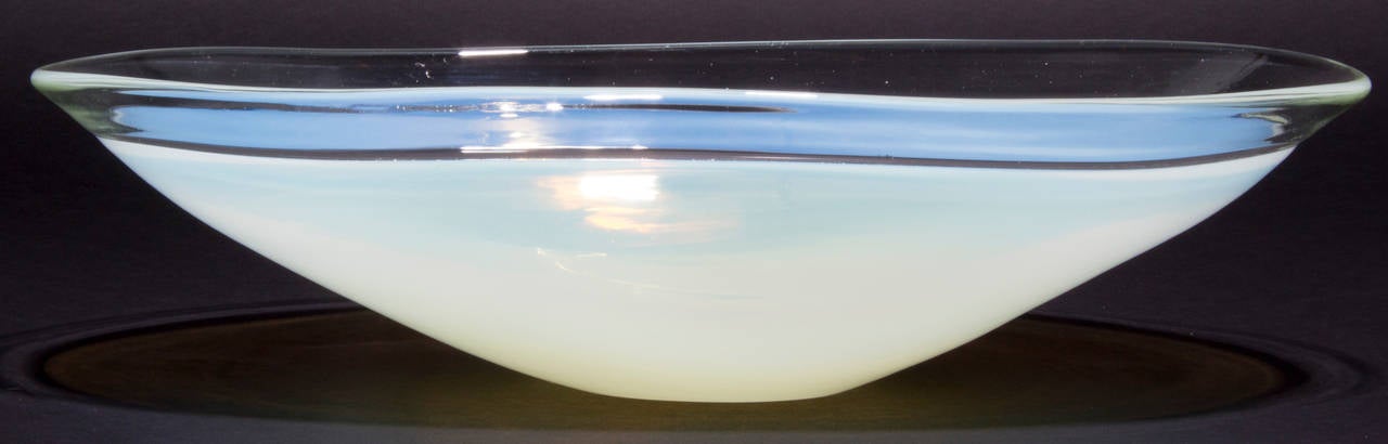 Italian Large Opalescent Glass Centerpiece Bowl