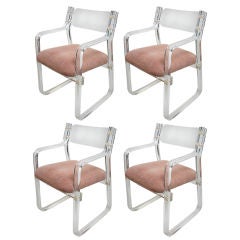 Set of Four Charles Hollis Jones Lucite Arm Chairs