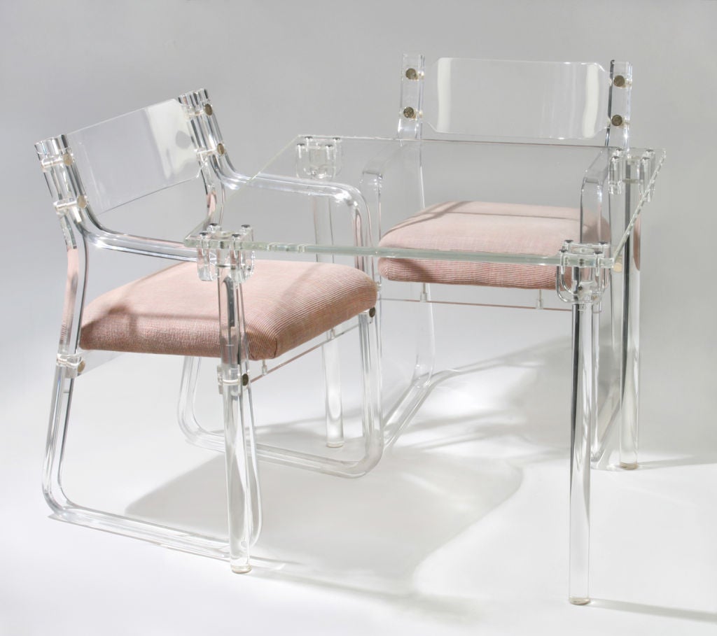 American Folding Lucite Game Table by Charles Hollis Jones