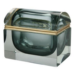 Large and Optical Sommerso   Sculptural Glass Box