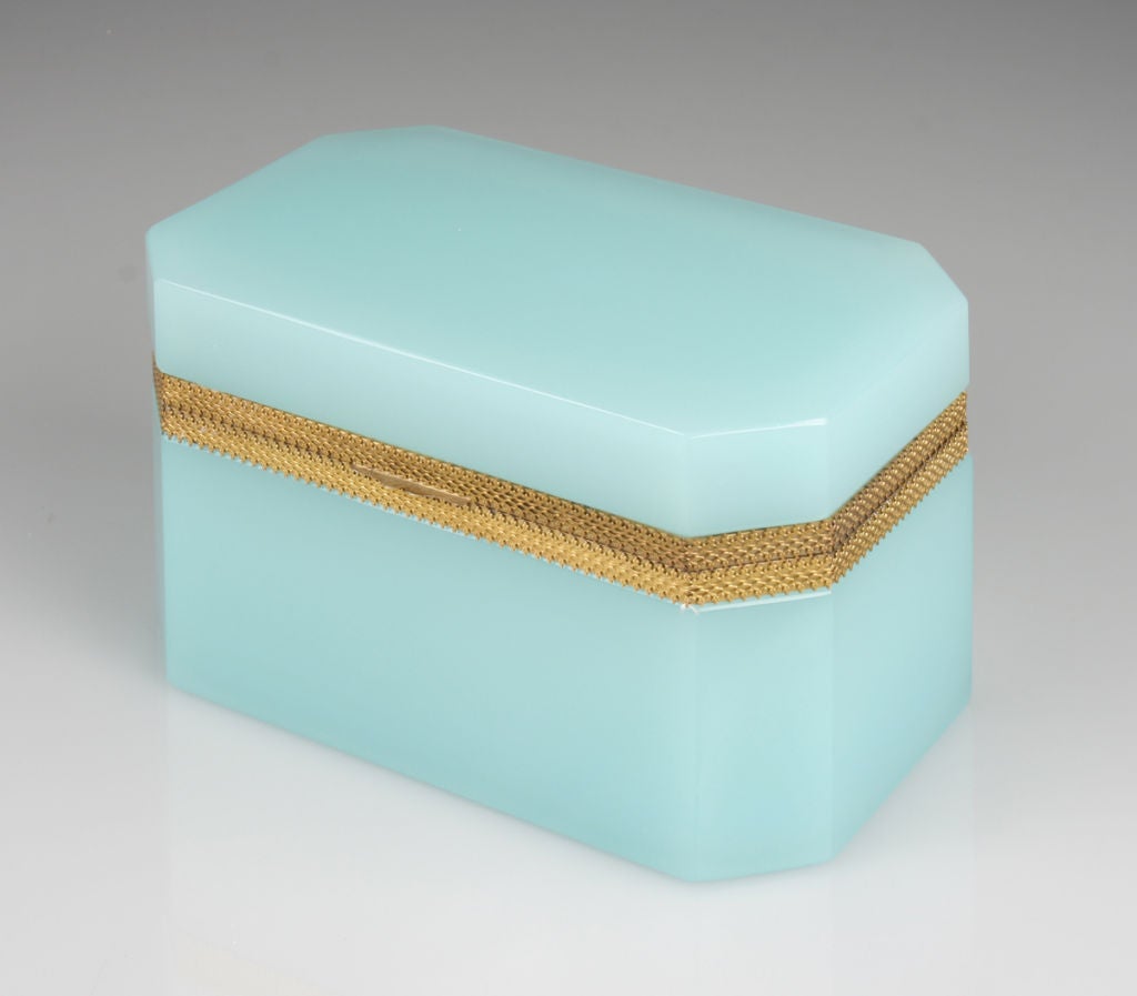 Italian Large Blue Cenedese  Glass Lidded Box