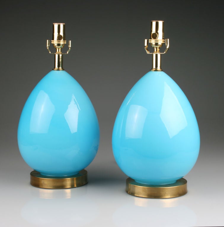 Pair of Italian Ovoid or Egg Shaped Lamps