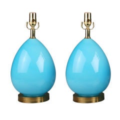 Pair of Italian Ovoid or Egg Shaped Lamps