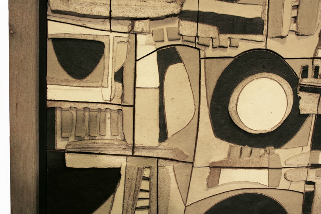 Framed Ceramic Wall Relief by Clyde Burt