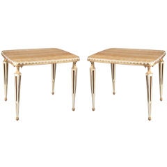 Pair of Italian Palladio Side Tables with Onyx Tops Vintage Pair of Italian Palladio Side Tables with Onyx Tops