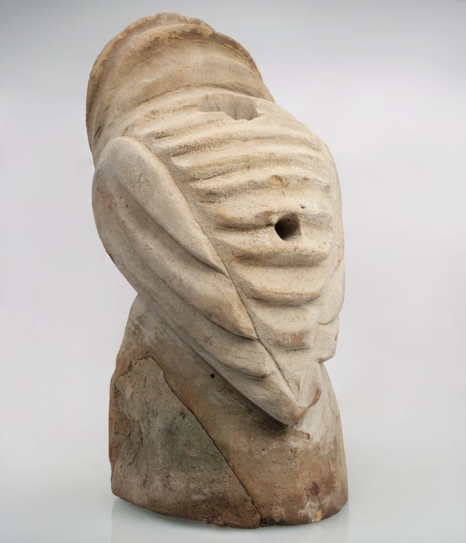 Mid-20th Century Large Carved Stone American Indian  Owl Effigy Pipe