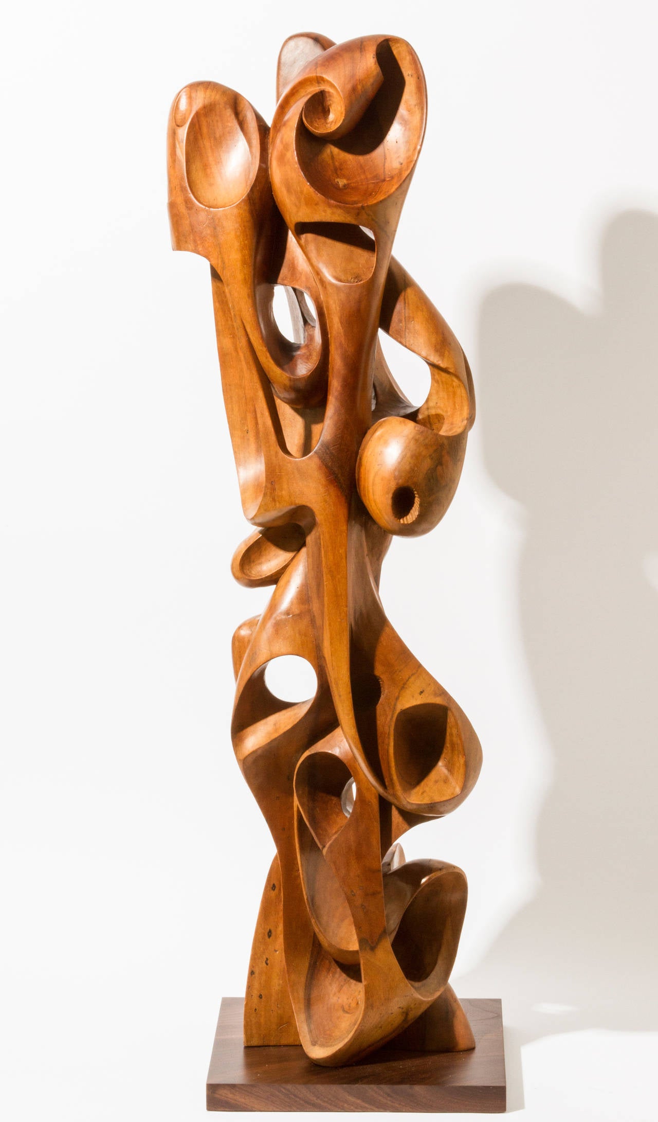 North American Tall Biomorphic Carved Wood Sculpture