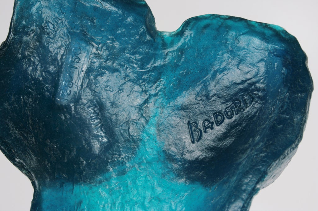 Daum Female Figure in Blue Glass by Jacqueline Badord 1