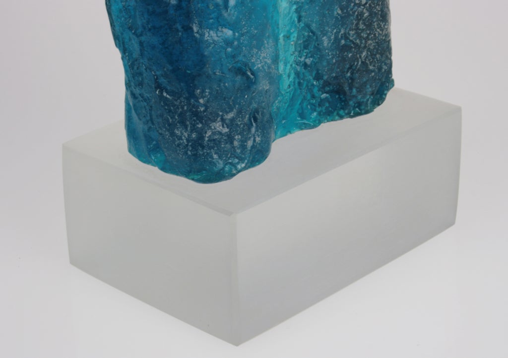 Daum Female Figure in Blue Glass by Jacqueline Badord 2
