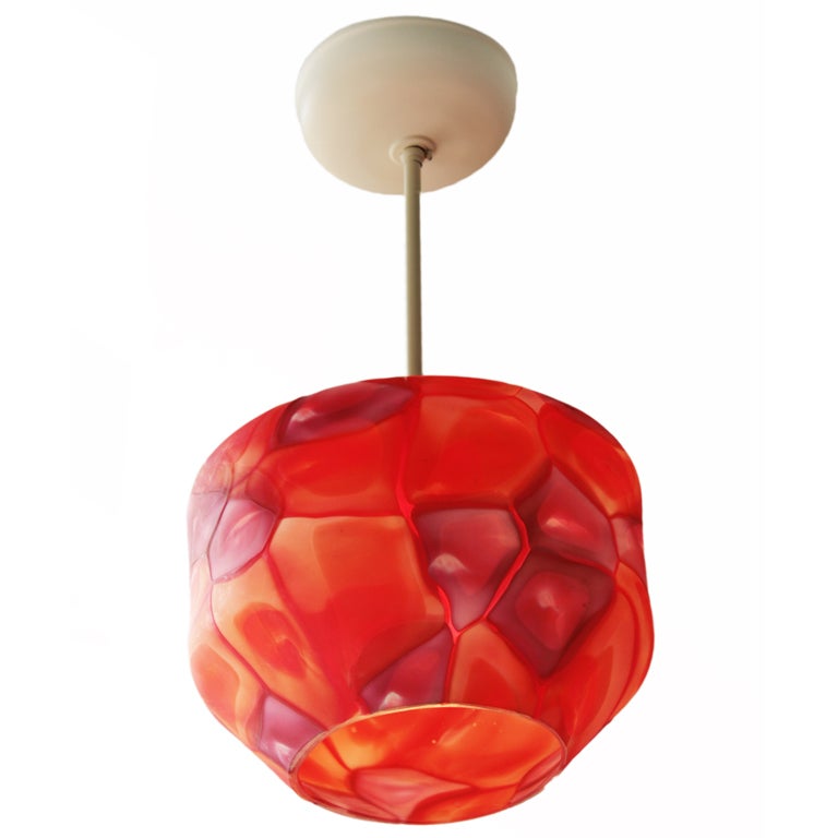 Vibrant Ermanno Toso Nerox Italian Glass Hanging Fixture For Sale