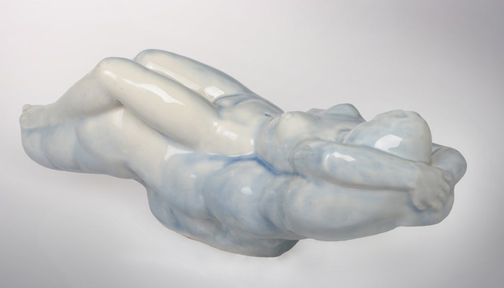Art Deco Ceramic Reclining Nude by Wheeler Williams For Sale 1