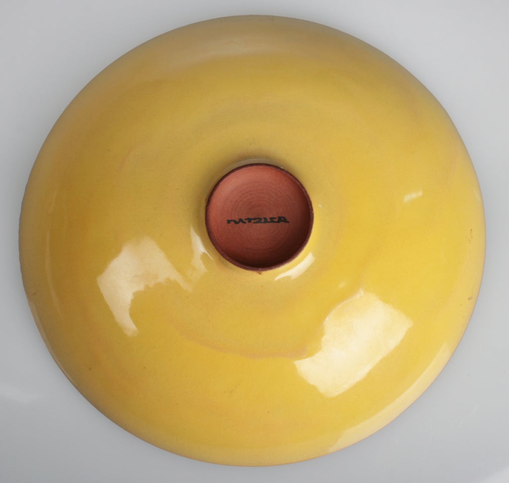 Earthenware Gertrude and Otto Natzler Yellow Glazed Bowl For Sale