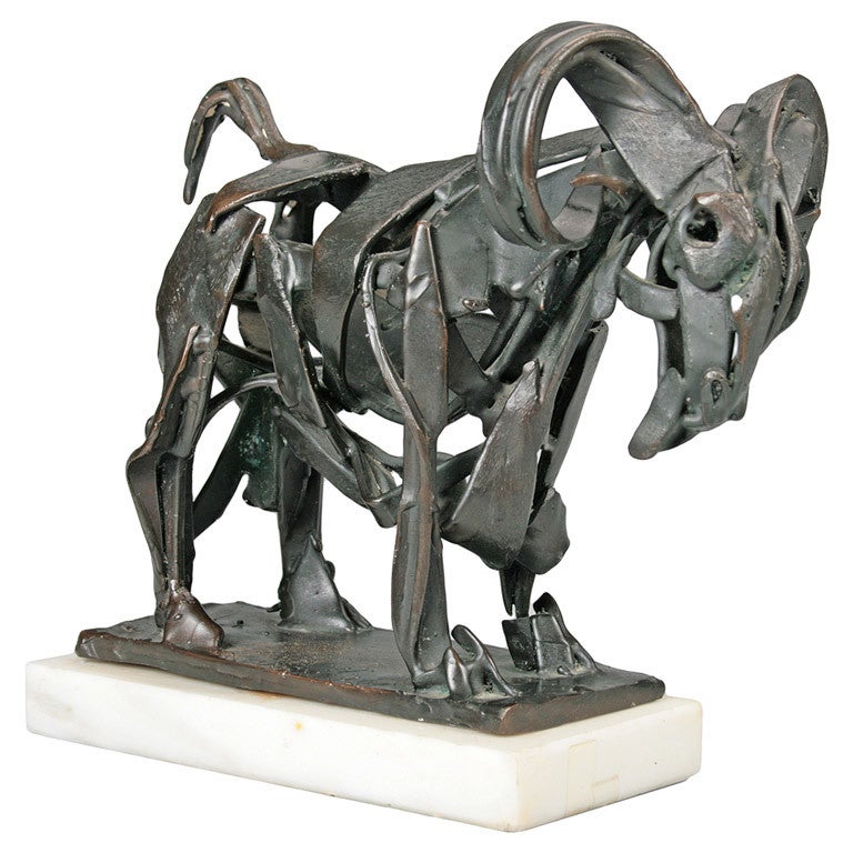 "Standing Ram"  Bronze Sculpture by John Kearney For Sale